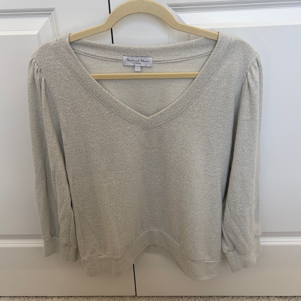 Gray V-Neck Sweater